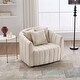 preview thumbnail 2 of 31, 40.35"W Upholstered Oversized Accent Barrel Chair and Half Cozy 360°Swivel Sofa with 3 Pillows, Pumpkin-Shape Club Armchair