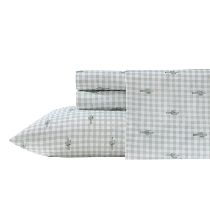 Wrangler Printed Novelty Sheet Sets - Cactus Gingham Green - King