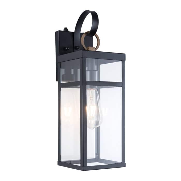 Maxax Black Metal Glass Shade Outdoor Wall Light