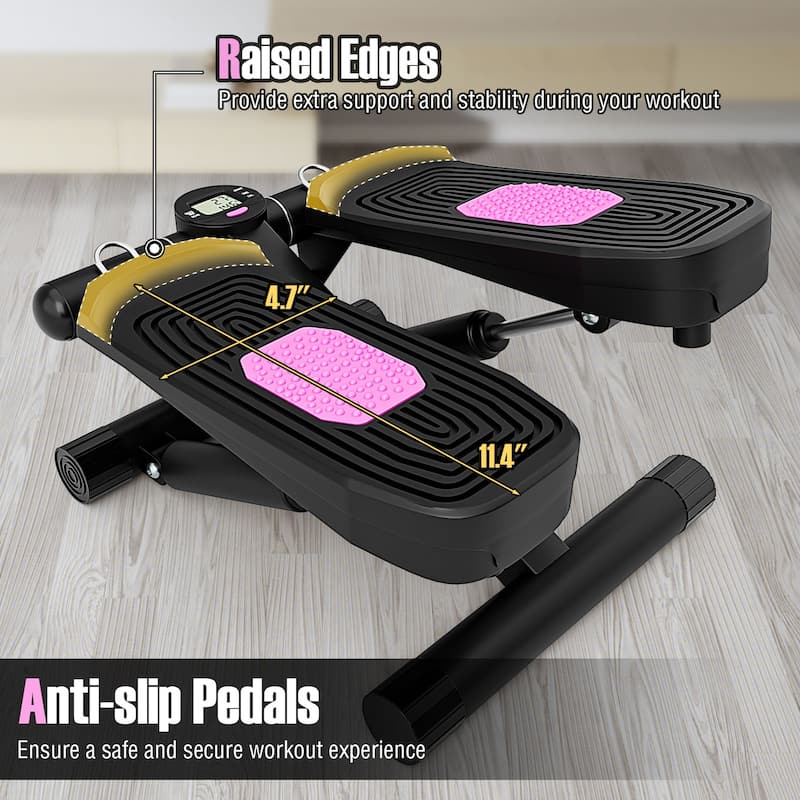 Goplus Mini Stepper for Exercise at Home with Resistance Bands - See Details