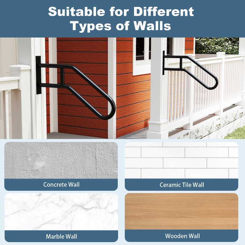 Costway 1/2 PCS Heavy-duty Handrail Non-slip Wall Mount Stair Hand