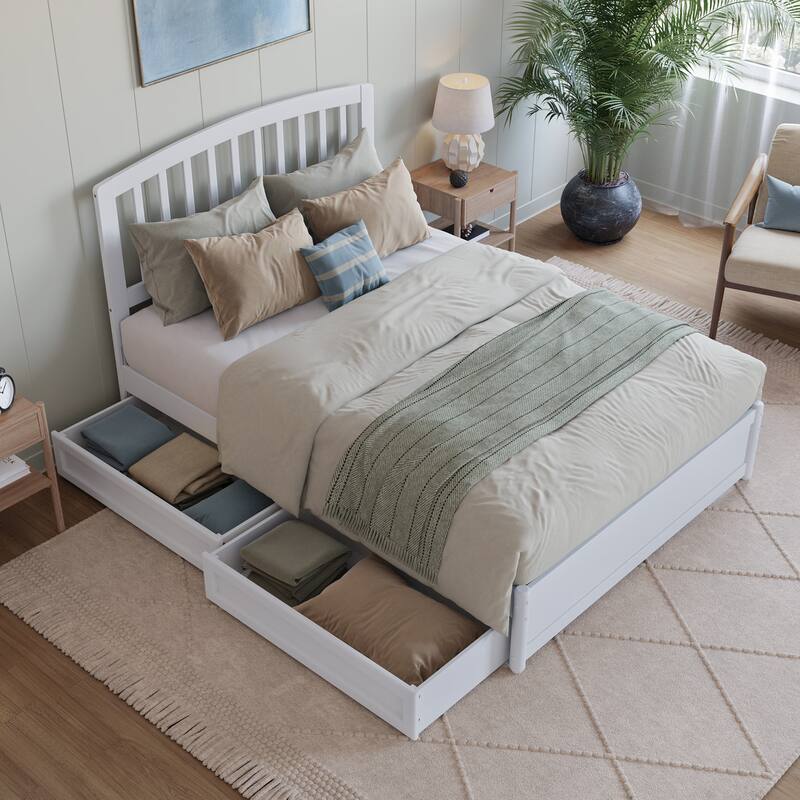 Lucia Platform Bed with Panel Footboard and Storage Drawers