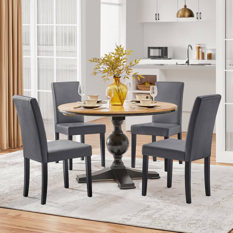 Yaheetech 4pcs Dining Room Chairs High Back for Home - Grey