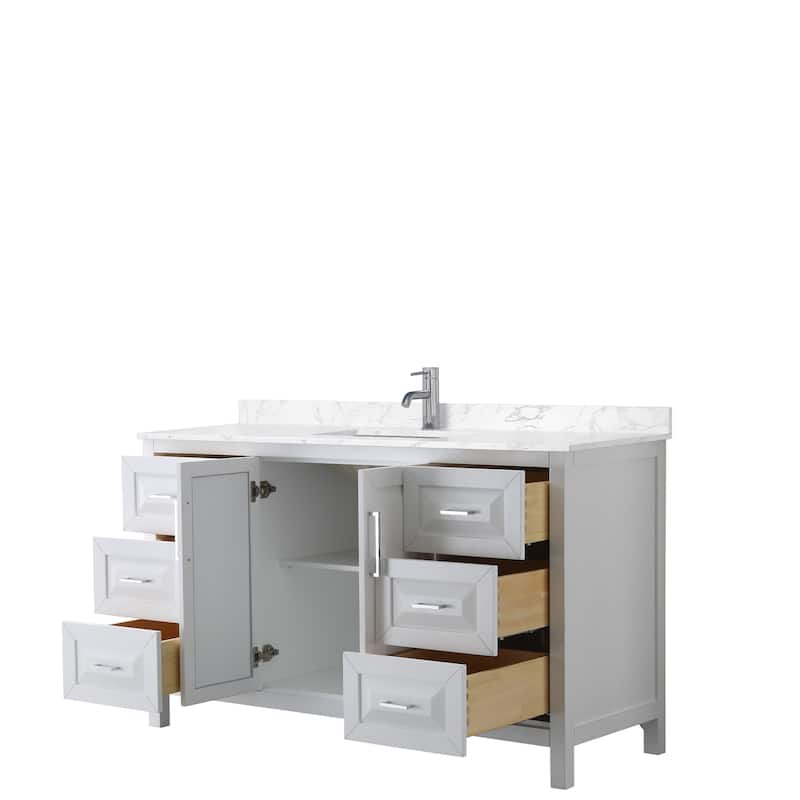 Daria 60 Inch Single Vanity, Cultured Marble Top