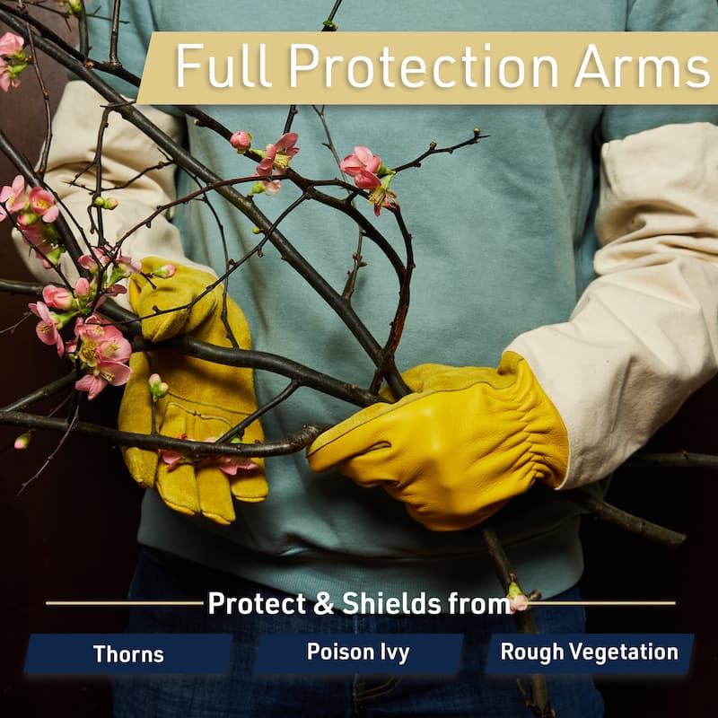 Kings County Tools Long Gardening Gloves with Arm Guard, Large