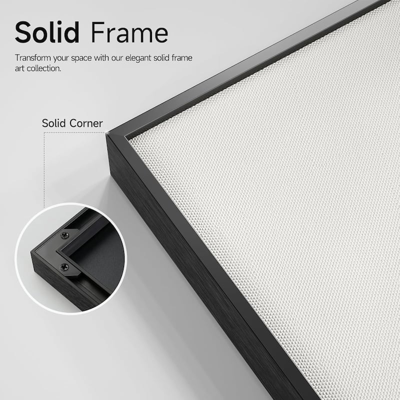 Framed Black and Beige Abstract Wall Art