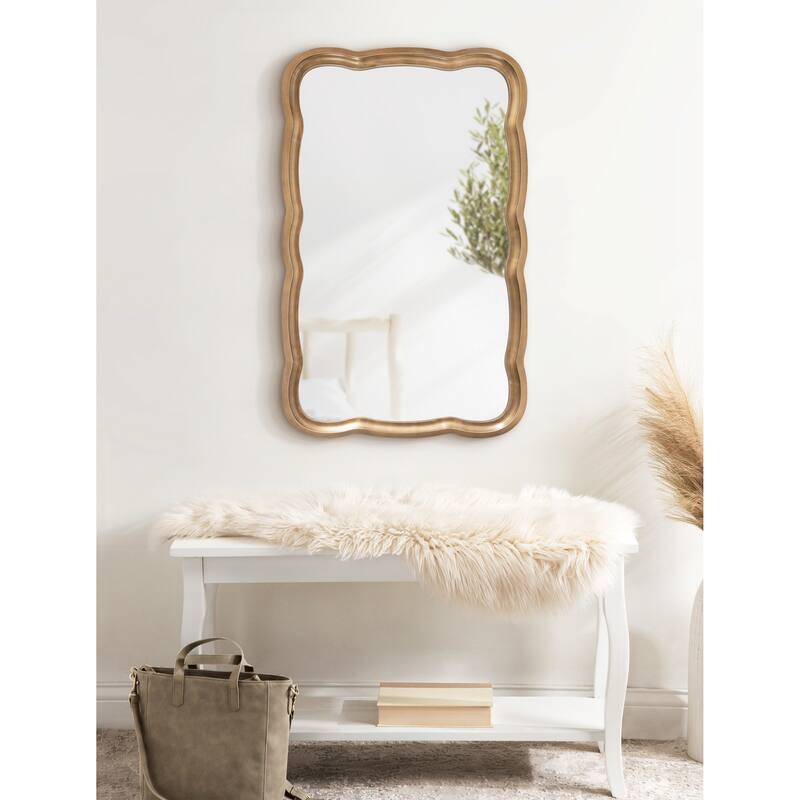 Kate and Laurel Hatherleigh Scallop Wood Wall Mirror - 24x38