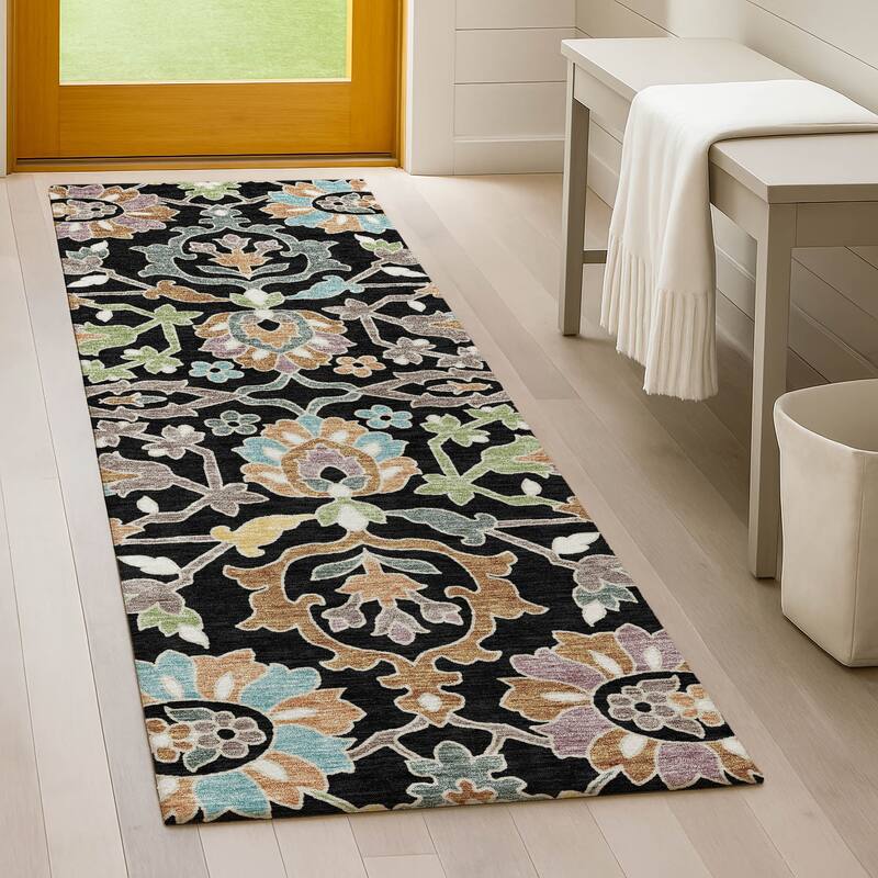 Machine Washable Indoor/ Outdoor Traditional Blanca Chantille Rug