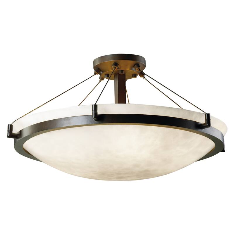 Justice Design Clouds Ring 6-light Dark Bronze Round Bowl Semi-flush