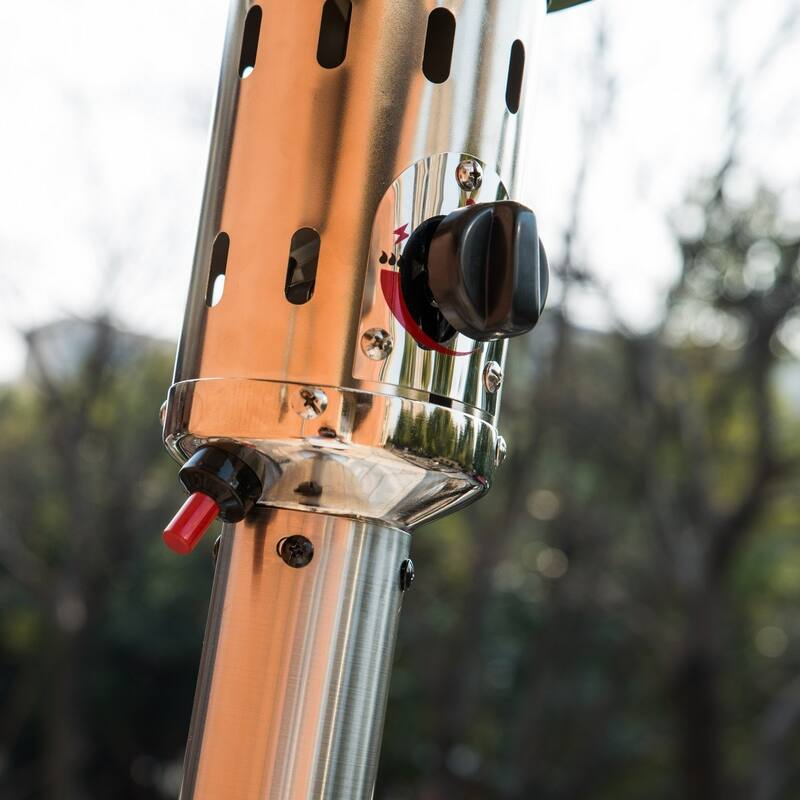 Outdoor Patio Propane Heater with Portable Wheels 47,000 BTU 88 inch Standing Gas Outside Heater