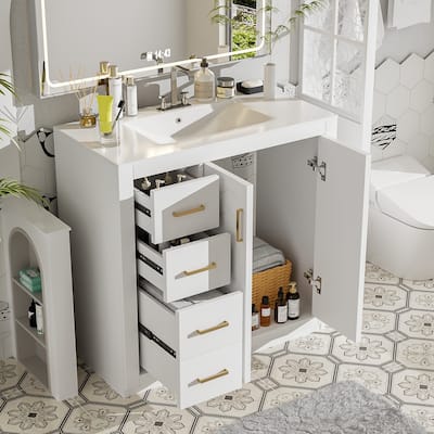 36" Single Sink Bathroom Vanity Bathroom Storage Cabinet with 3 Drawers