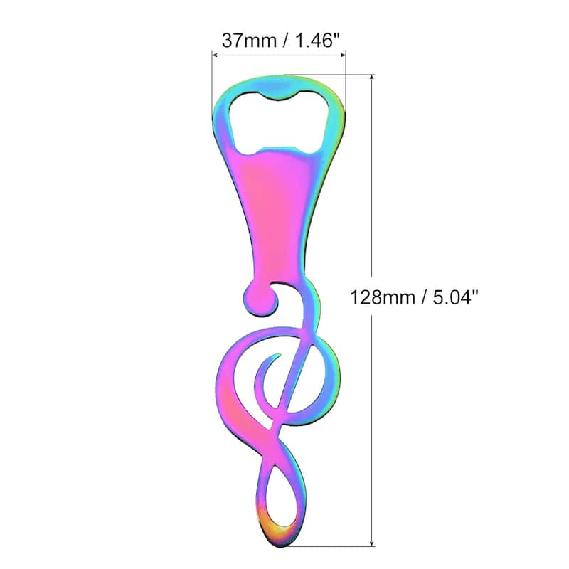 Bottle Opener, 2pcs Metal Flat Beer Bottle Opener, Music Note Openers - Colorful