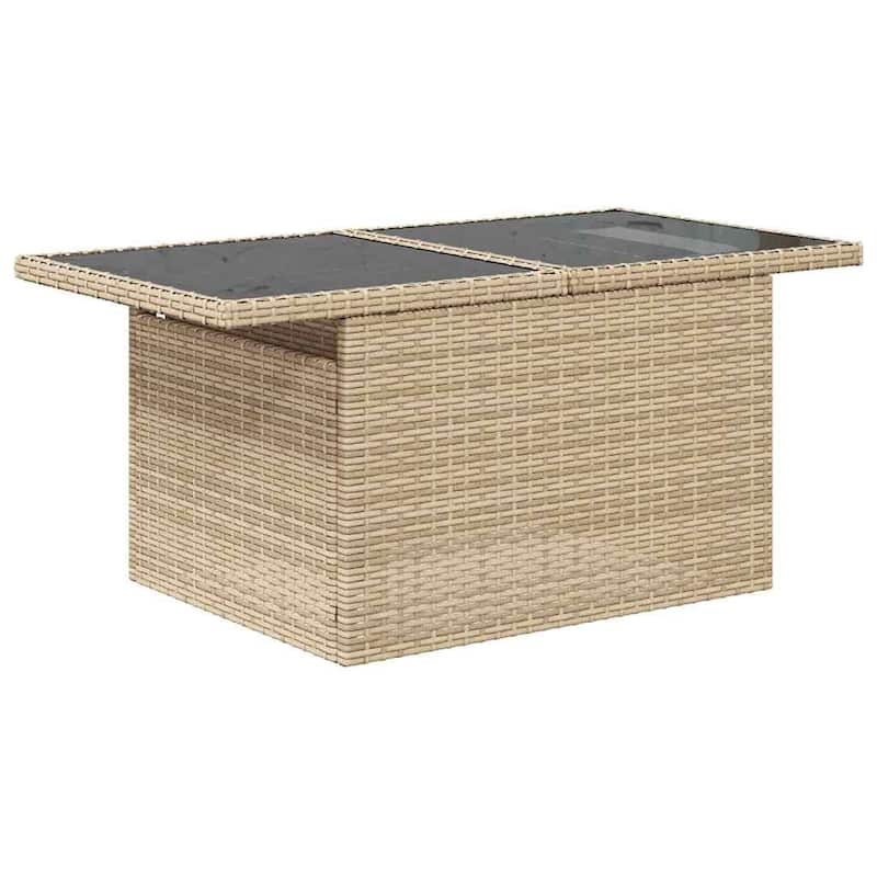 vidaXL Patio Sofa Set with Cushions Outdoor Furniture 5 Piece Poly Rattan - 21.7 x 39.4 x 28.7 in