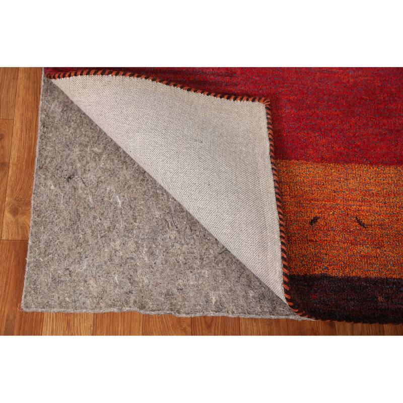 Geometric Gabbeh Indian Area Rug Hand-Tufted Multi-Color Wool Carpet - 5'3" x 7'7"