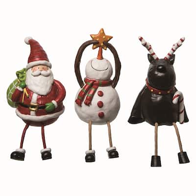 Transpac Christmas Resin Love Peace Shelf Sitter Set of 3 Christmas Home Decorations
