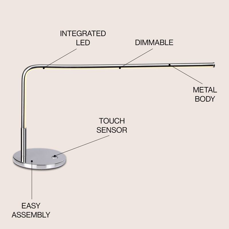 Faye 13.5" LED Integrated Task Lamp, Chrome by JONATHAN Y