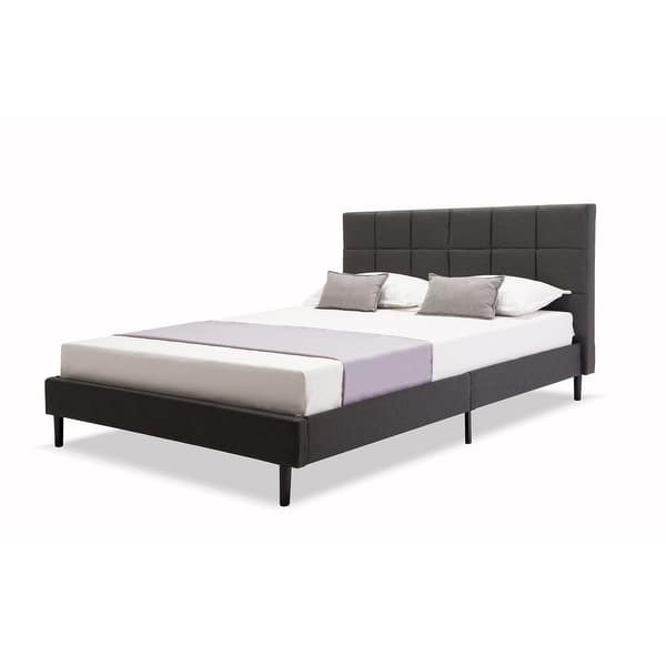 Belleze King Size Bed Frame Wood Flat Support Scallop Tufted Upholstered Headboard Platform Bed Frame Dark Grey Overstock 20706728 Add even more space with bedframes that come with drawers; master massage