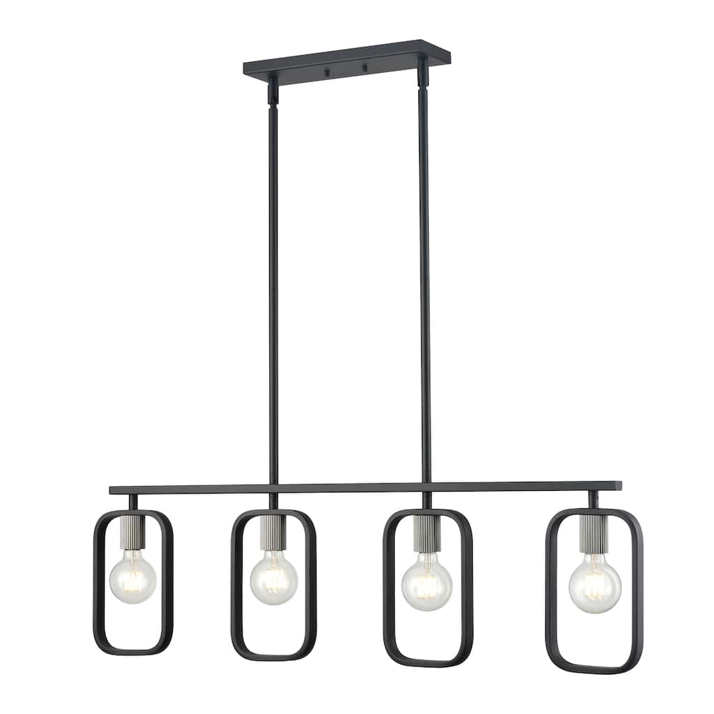 Dylan 39-inch Wide 4-Light Linear Chandelier in Matte Black