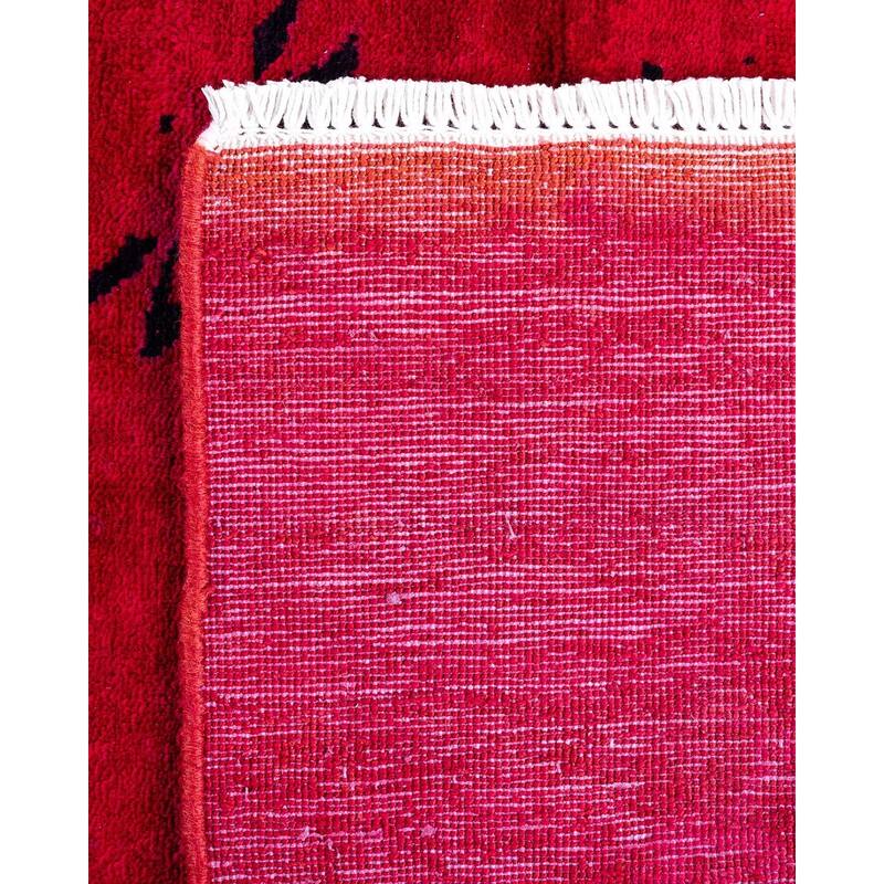 Overdyed, One-of-a-Kind Hand-Knotted Area Rug - Red - 3' 0" x 4' 7"