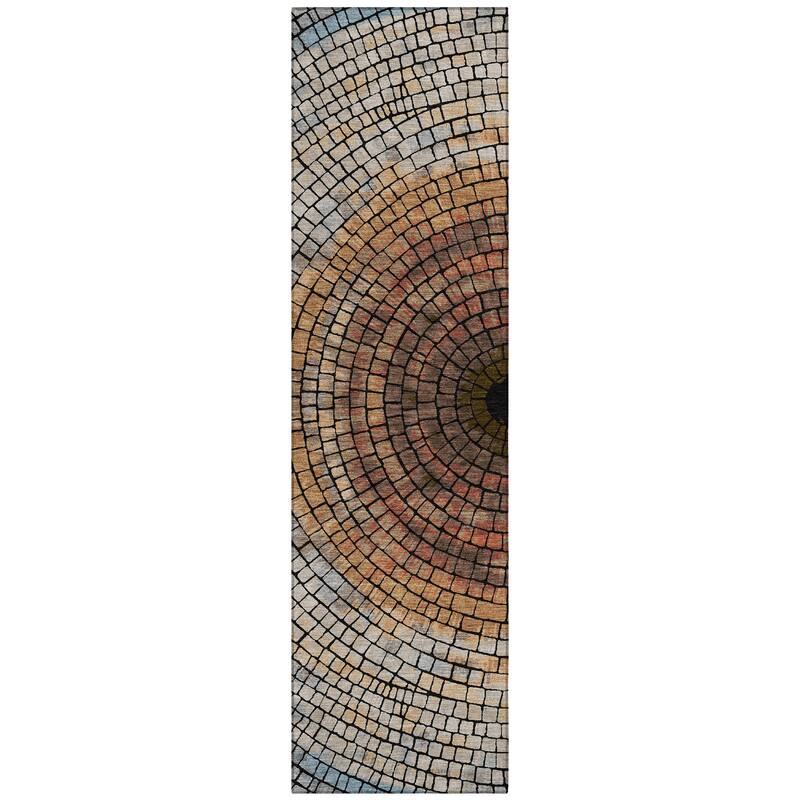 Machine Washable Indoor/ Outdoor Mosaic Rome Chantille Rug