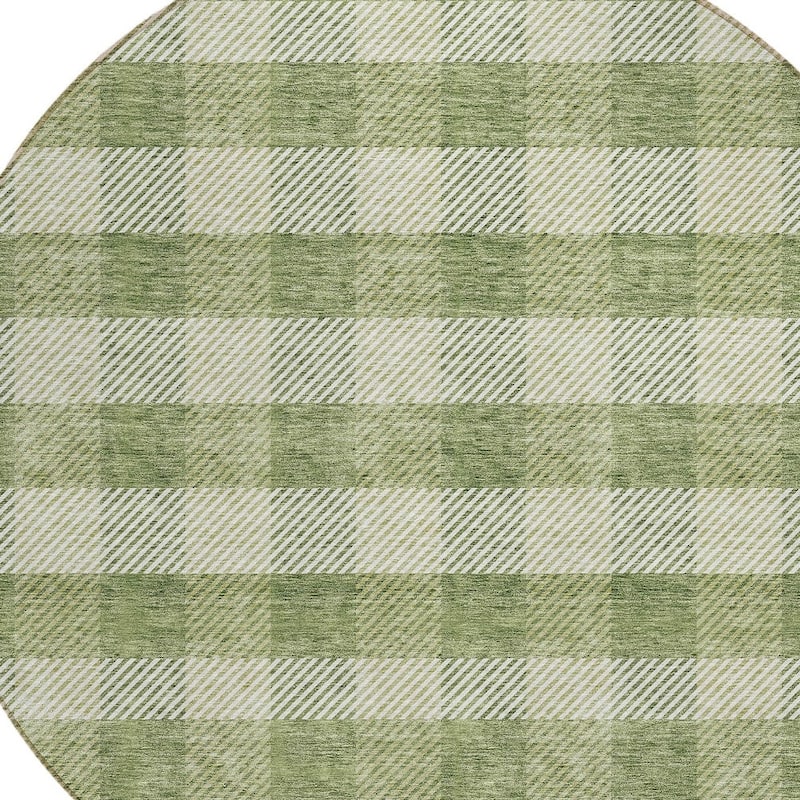 HomeRoots Plaid Transitional Rectangle Outdoor Rug