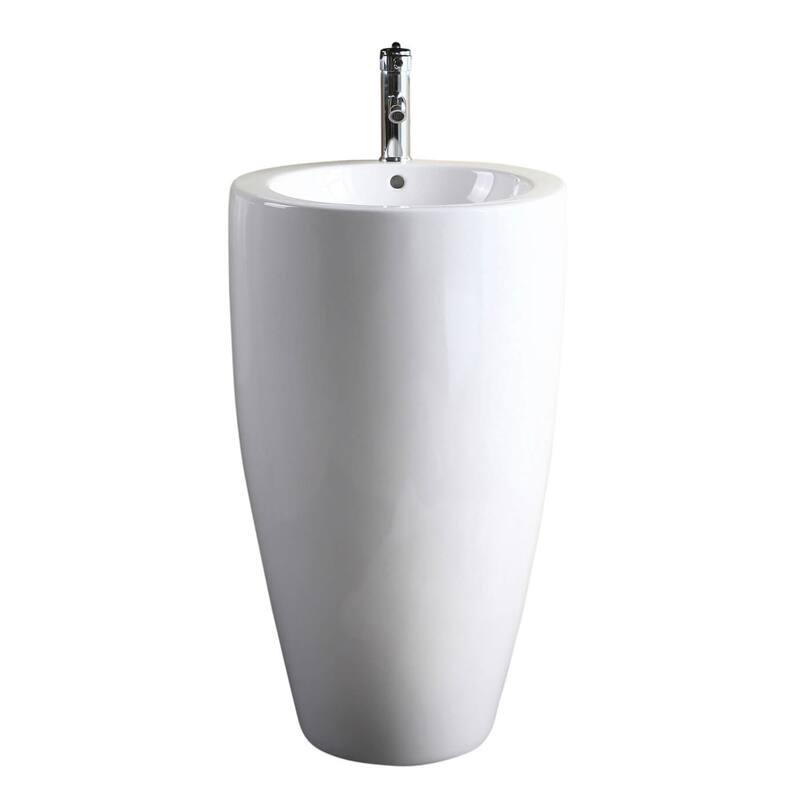 Fine Fixtures Island Pedestal, Elegant One Piece Pedestal Sink, Vitreous China