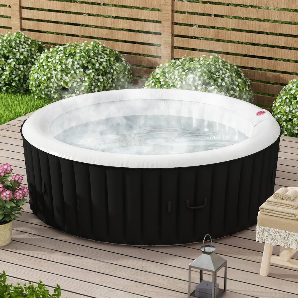 Timechee 6-Person Round Hot Tub Spa 130-Jet w/ Cover (Get 6 Filters) - 78.7"