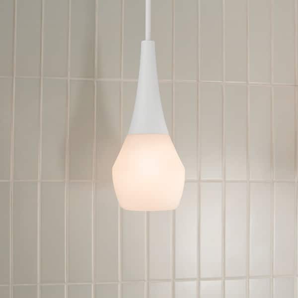 slide 2 of 7, Kichler Lighting Deela 17 in. 1-Light White Pendant Light