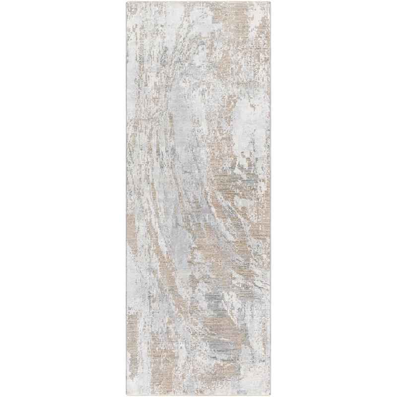 Livabliss Transitional Brunswick Abstract Area Rug - 2'7" x 7'3" - Tan/Grey