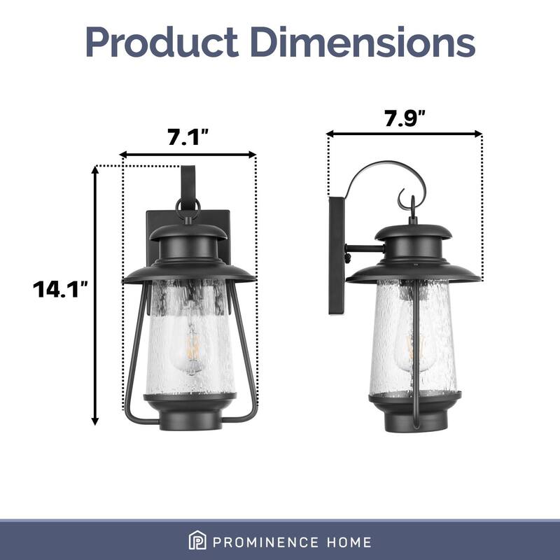 Prominence Home Sommerset, Wet-Rated Coach Light, Matte Black