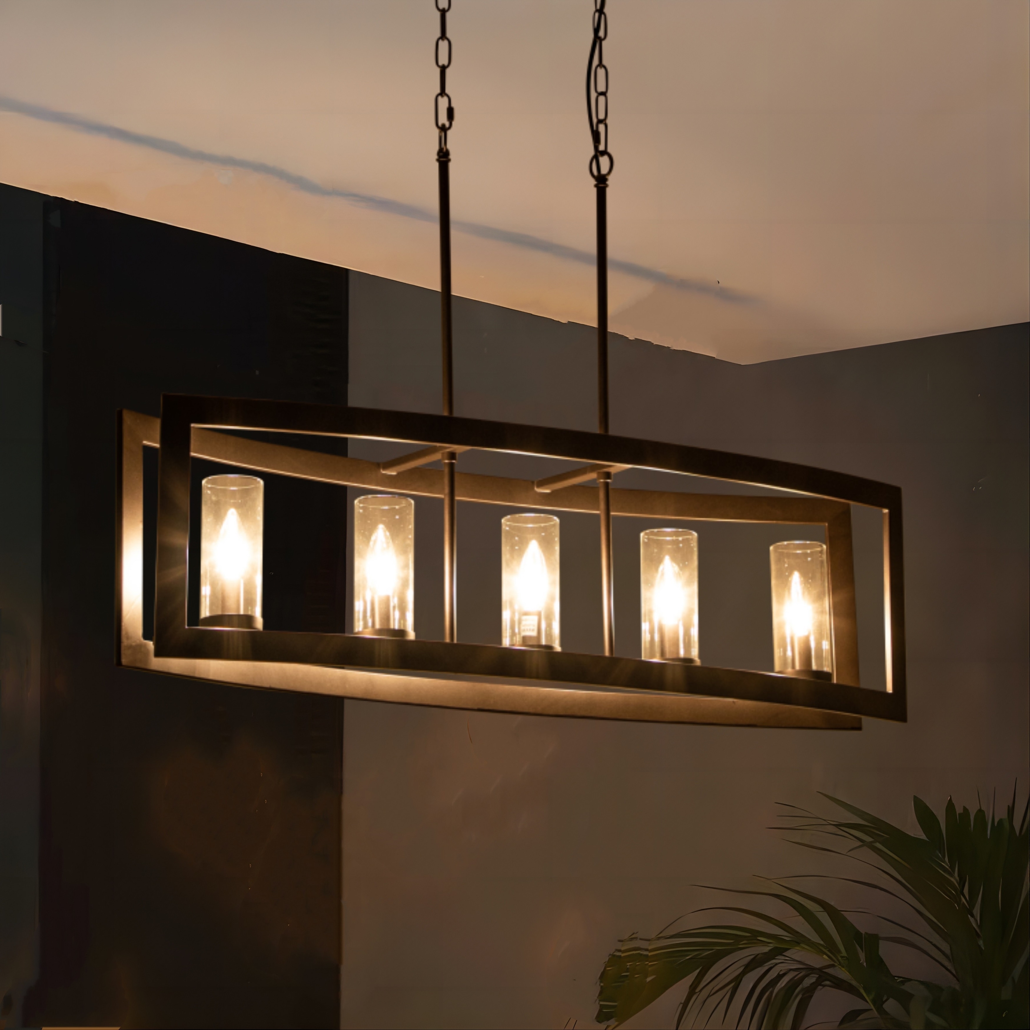 Industrial rectangular chandelier cheap
