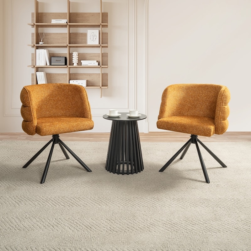 270 Degree Swivel Modern Home Office Desk Chairs Set of 2 - Orange