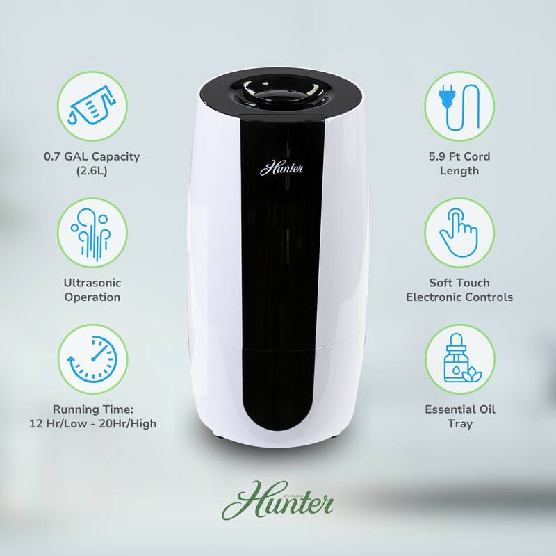Hunter Fan Aspire 0.7 Gal Ultrasonic Cool Mist Humidifier