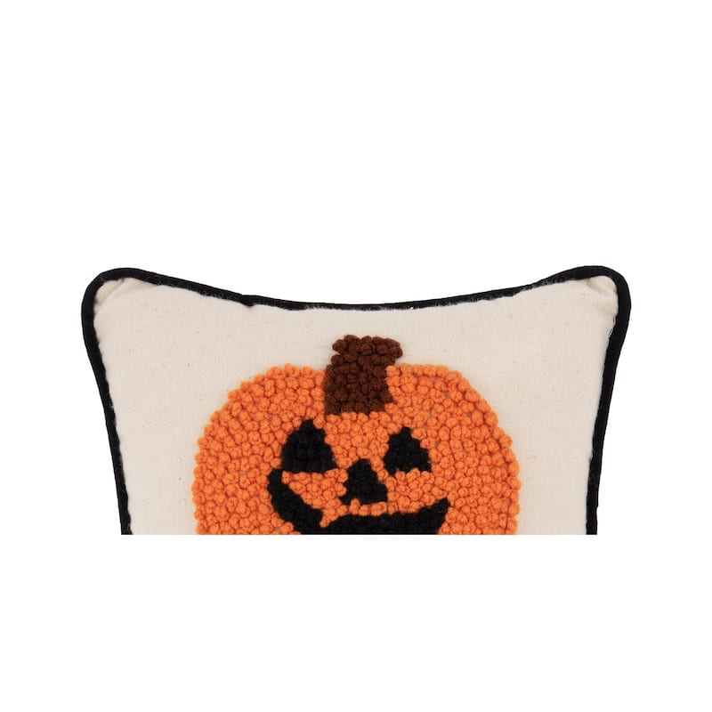 Pumpkin Happy Halloween French Knot Throw Pillow