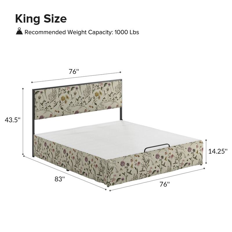 Oliver Modern Washable Slipcover Bed Upholstered Metal by HULALA HOME
