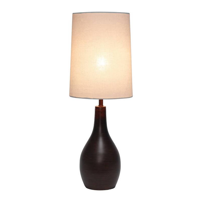 LED Hourglass Table Lamp with Drum Shade - 19.5" - Bronze