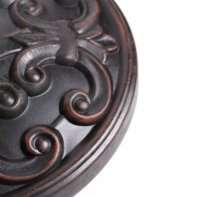Roomfitters Gobi Resin Outdoor Umbrella Base with Scroll Pattern, Weather Resistant Bronze Finish