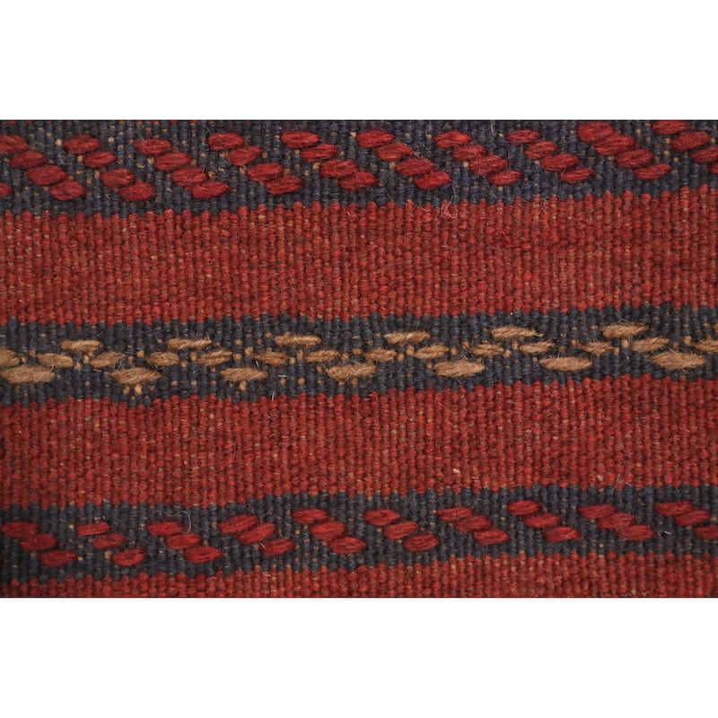 Hand Knotted Oriental 100% Wool Carpet Traditional Tribal Red Balouch Runner Rug - 7' 9'' X 2' 0''