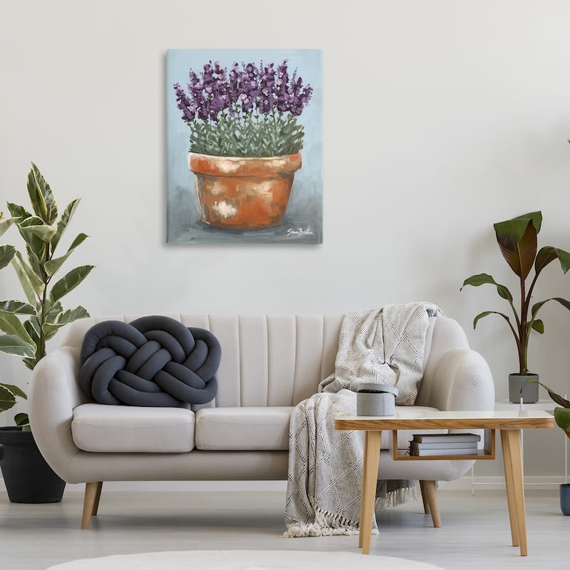 Stupell Potted Lavender Herbs Canvas Wall Art Design By Sara Baker