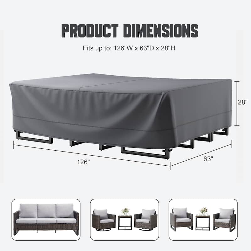 None Durable Outdoor Furniture Cover 600D Oxford Fabric