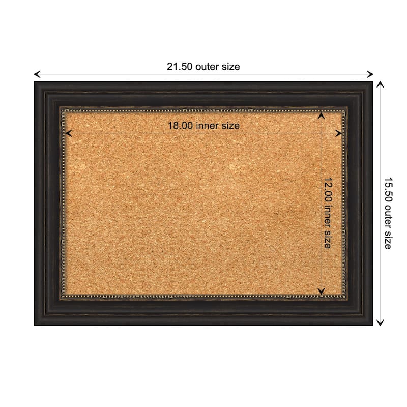 Accent Bronze Narrow Framed Cork Bulletin Memo Board