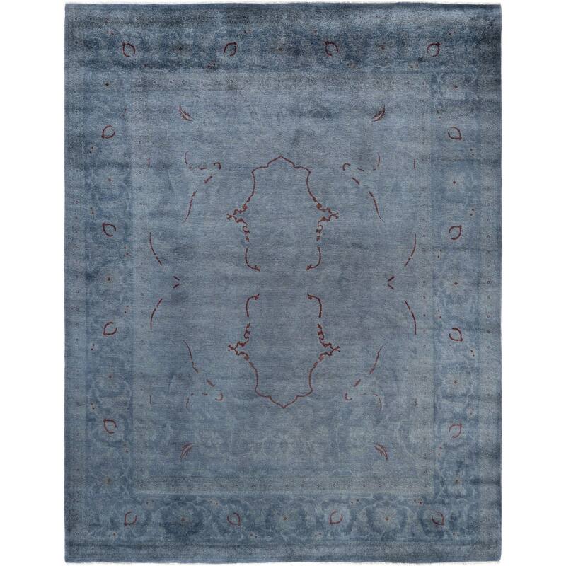 Overdyed One-of-a-Kind Hand-Knotted Area Rug - Gray - 8' 0" x 10' 1"