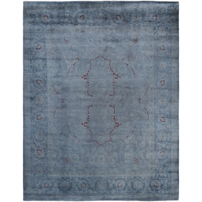 Overdyed One-of-a-Kind Hand-Knotted Area Rug - Gray - 8' 0" x 10' 1"