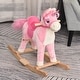 preview thumbnail 6 of 6, Plush Unicorn Rocking Horse with Sounds, Wagging Tail, and Wooden Base for Kids 3-6 Years