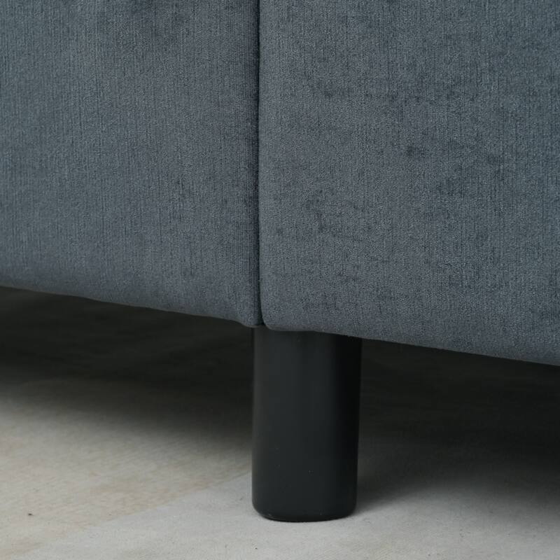 Sectional Sofa Couch With 1 Ottoman,Seat Cushion and Back Cushion Removable