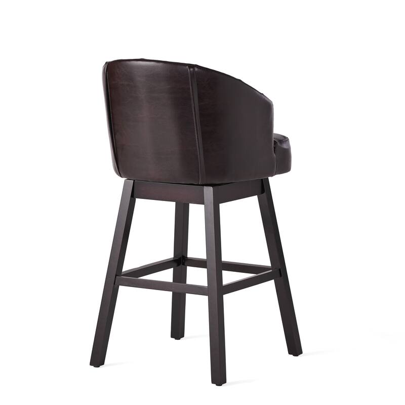 Roomfitters Swivel Barstool Set of 2, Modern Kitchen Seating, Brown