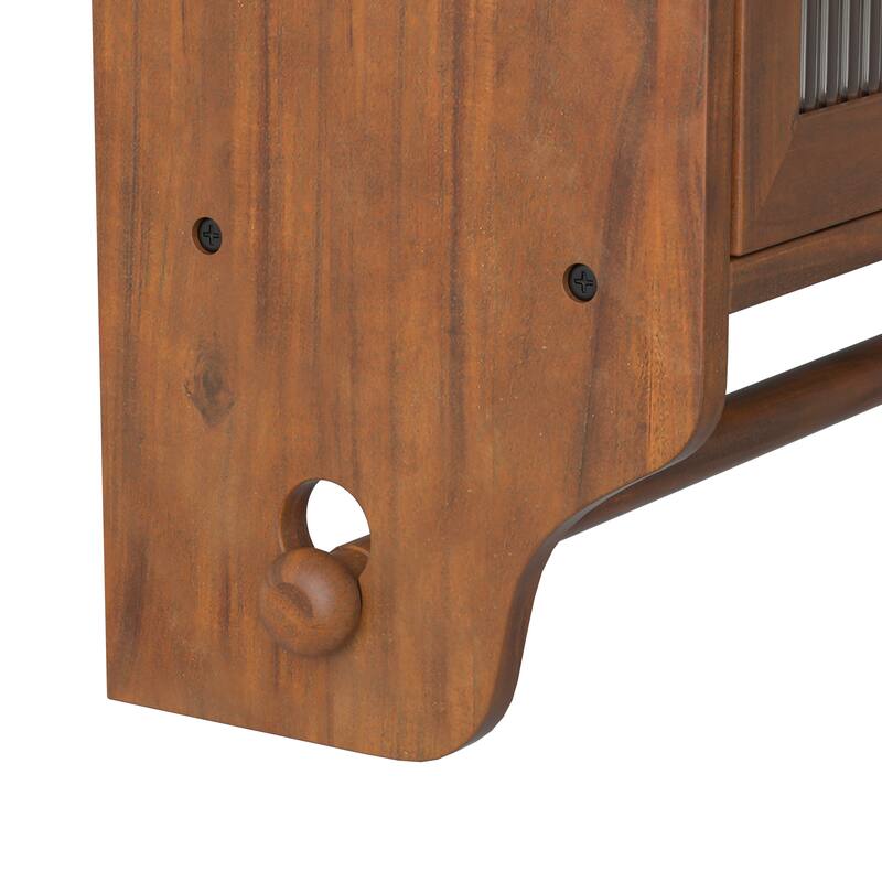 Glass Door Wall Cabinet With Three Tiers of Storage