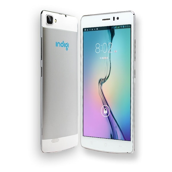 Indigi® V19 Factory Unlocked 3G GSM+CDMA 5.5" HD Android 4.4 KitKat Dual-Sim & Dual-Core Smartphone (White) - Silver/White