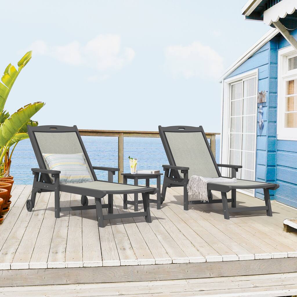 Hdps Outdoor Chaise Lounge Chair For Pool，Pool Lounge Chairs Set Of 2 - 28"W X 79"D X 38.8"H