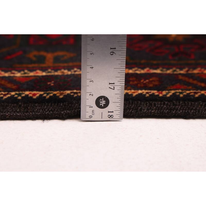 ECARPETGALLERY Hand-knotted Teimani Dark Navy Wool Rug - 3'11 x 7'0